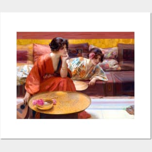 Two Elegant Young Women At Leisure, H. Siddons Mowbray 1895 Posters and Art